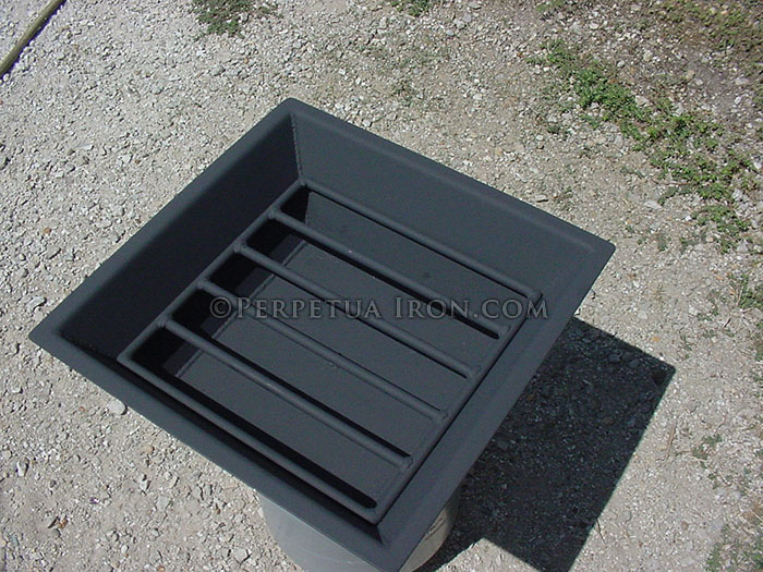 Custom built grate and ash pan for cooking fire pit