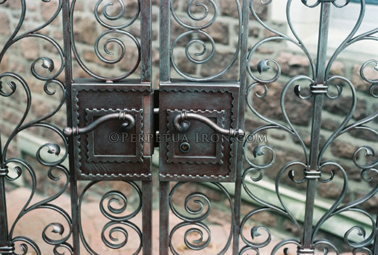 Gate 40's ornate door latching mechanism