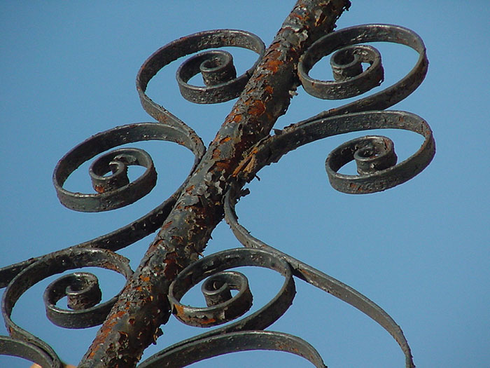 A detail shot of Old Iron 1.1 image of rusty but beautiful old wrought iron